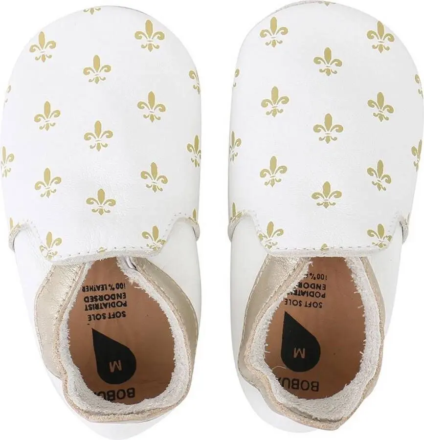 Soft Soles Fleur de Lis White/Gold | White