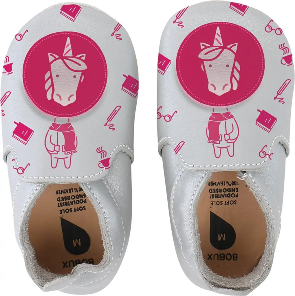 Soft Soles Unicorn Loafer Print Silver/Fuchsia | Gris