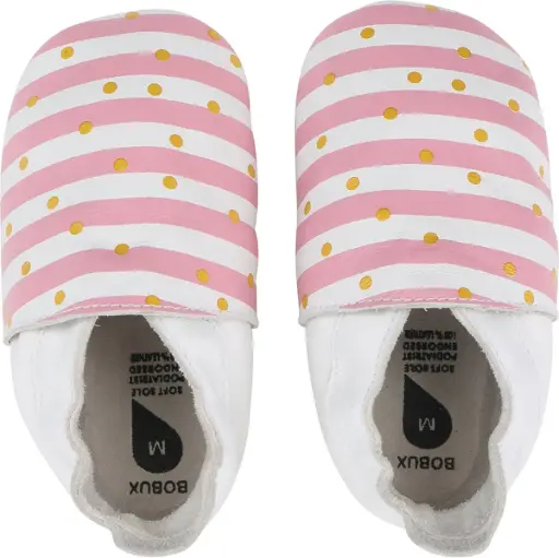 [00025-02S] Soft Soles Spots & Stripes Pink | Rose