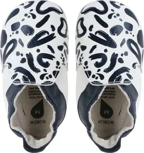 [04040-02S] Soft Soles Abstract Navy/White | White