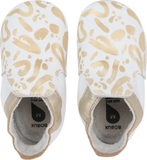 [04042-02S] Soft Soles Abstract Gold/White | White