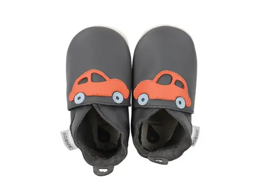 Soft Soles Racing Car Grey/Orange | Antraciet