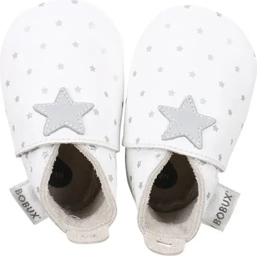 [04324-00S] Soft Soles Star Print White/Silver | White