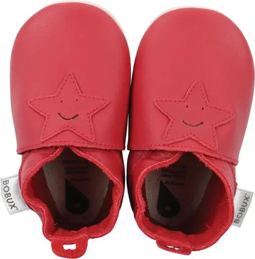 [04341-00S] Soft Soles Smiling Star Red | Rouge