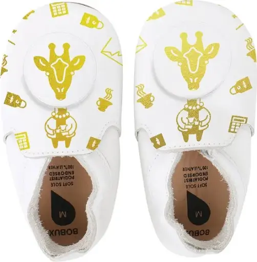 [04459-00S] Soft Soles Giraffe Loafer Print White | White